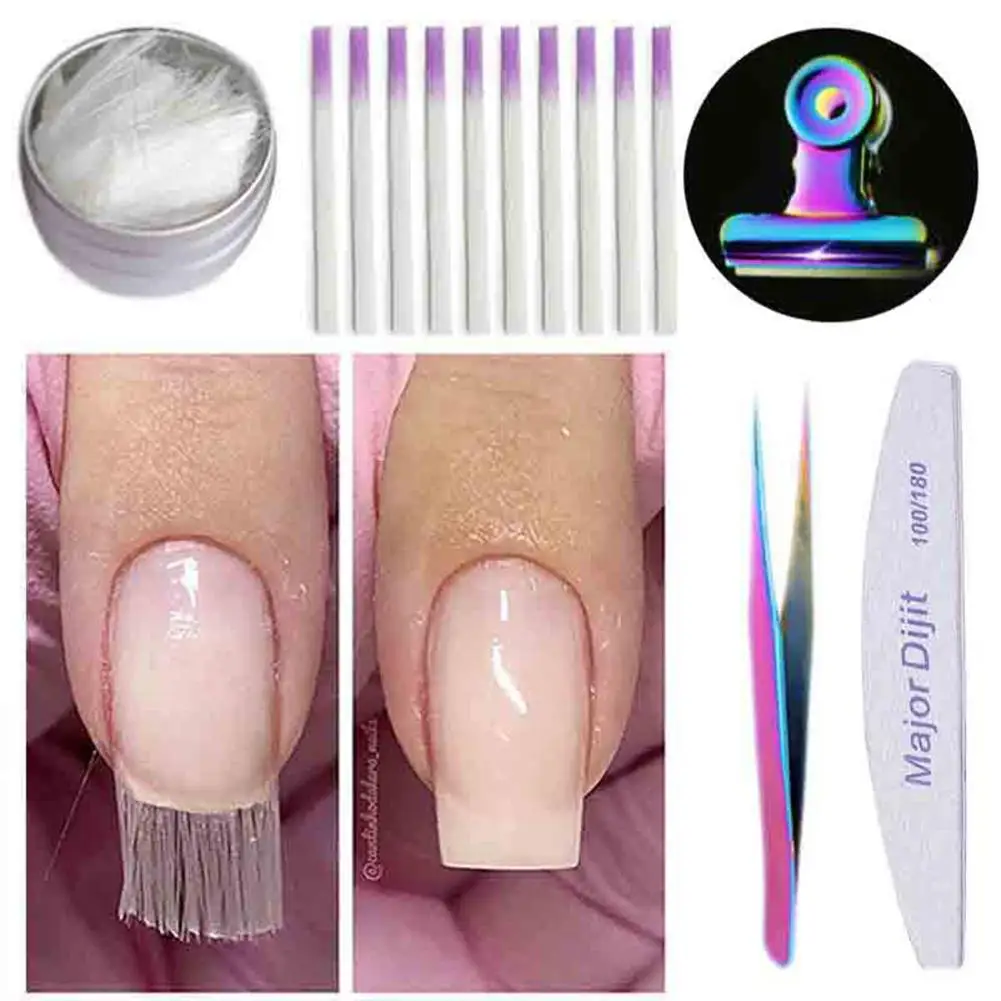 Professional Fiberglass Nail Kit Fiber Nails Extension Manicure Salon Tool Set | Красота и здоровье