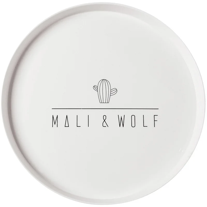 

Creative Nordic round breakfast tray Food Fruit Dessert Plate Snack Family teacup plastic tray Kitchen Organizer Decorative Dish