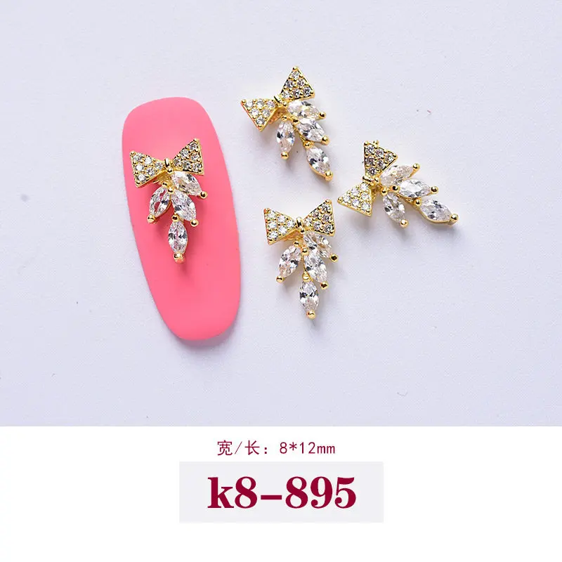K8-895 5 шт 3D Звезды Луна бабочка кулон циркон дизайн ногтей ювелирные изделия японские Ногти украшения Циркон Кристалл Маникюр алмазные подвески - Цвет: K8-895