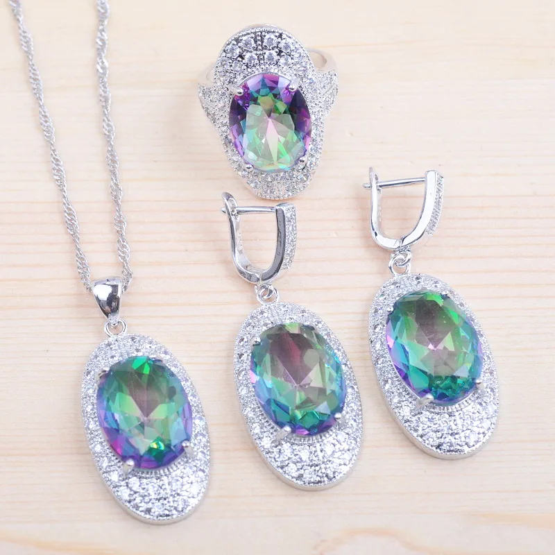 Новинка 2020 женский ювелирный комплект из колье и серёг серебристого