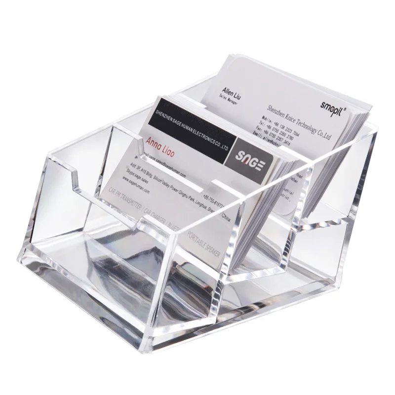 

1/2/3 Grid Acrylic Box Transparent Business Card Display Shelf Creative Multilayer Thick Pen Holder Office Desktop Storage Boxes