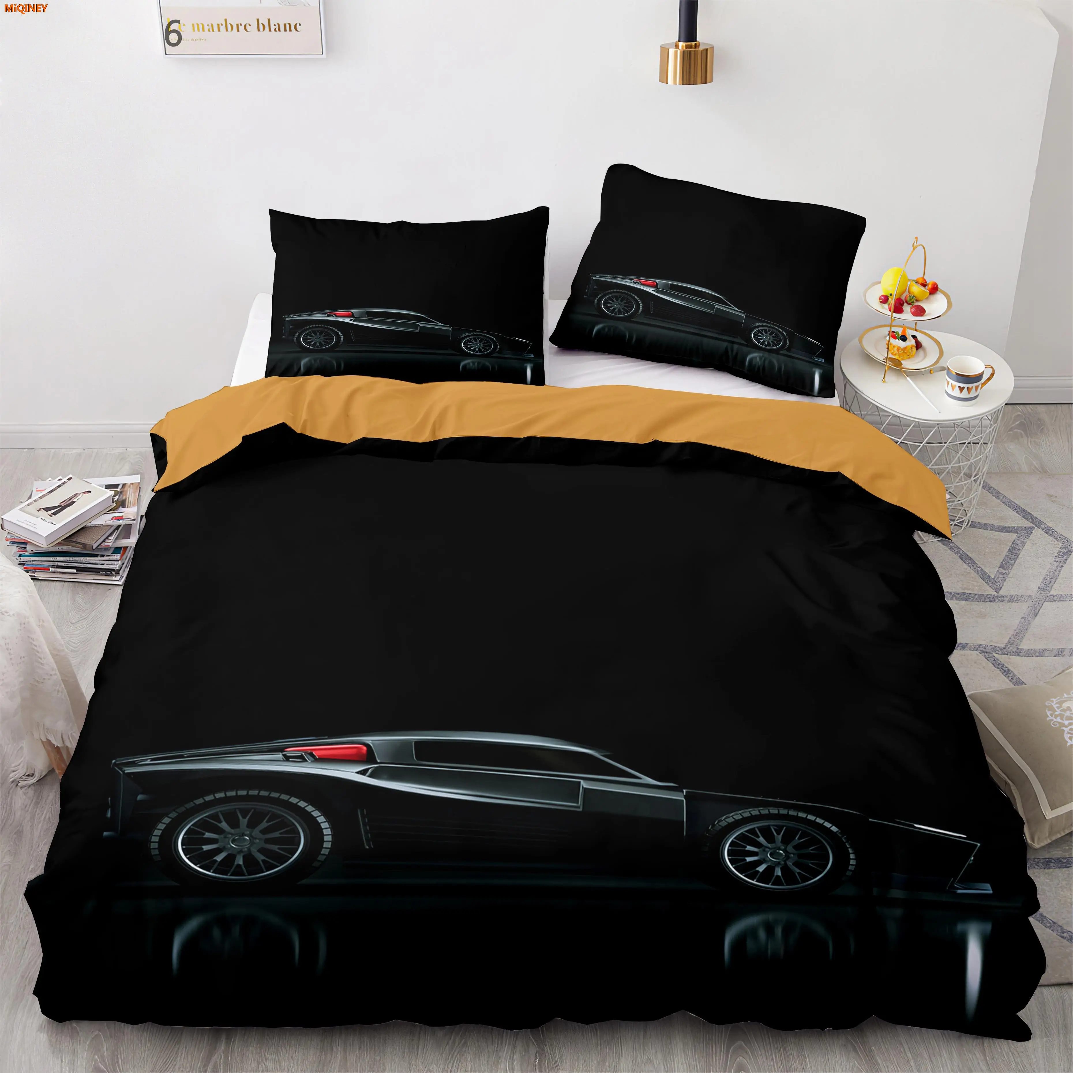 

MiQINEY Game Rocket League Bedding Set Bedspread Single Twin Full Queen King Size Car Bed Set Aldult Bedroom Duvetcover