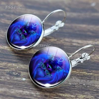 12 constellations earrings aries leo scorpio cancer gemini glass cabochon earrings for mom sisters girlfriend birthday gifts