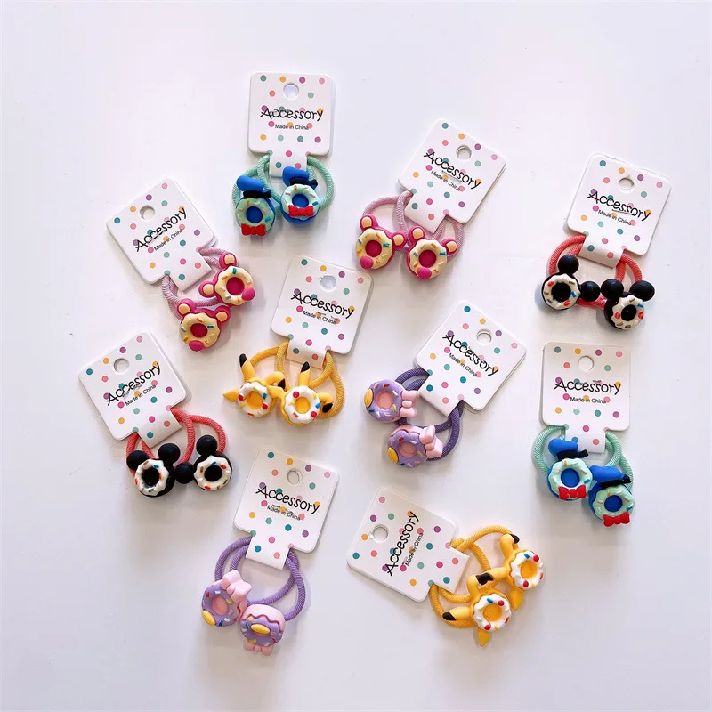 

2pcs Autumn and Winter New Sweet Cute Wool Felt Hair Accessories Cartoon Fruit Hair Rope Children's Jewelry Baby Rubber Band