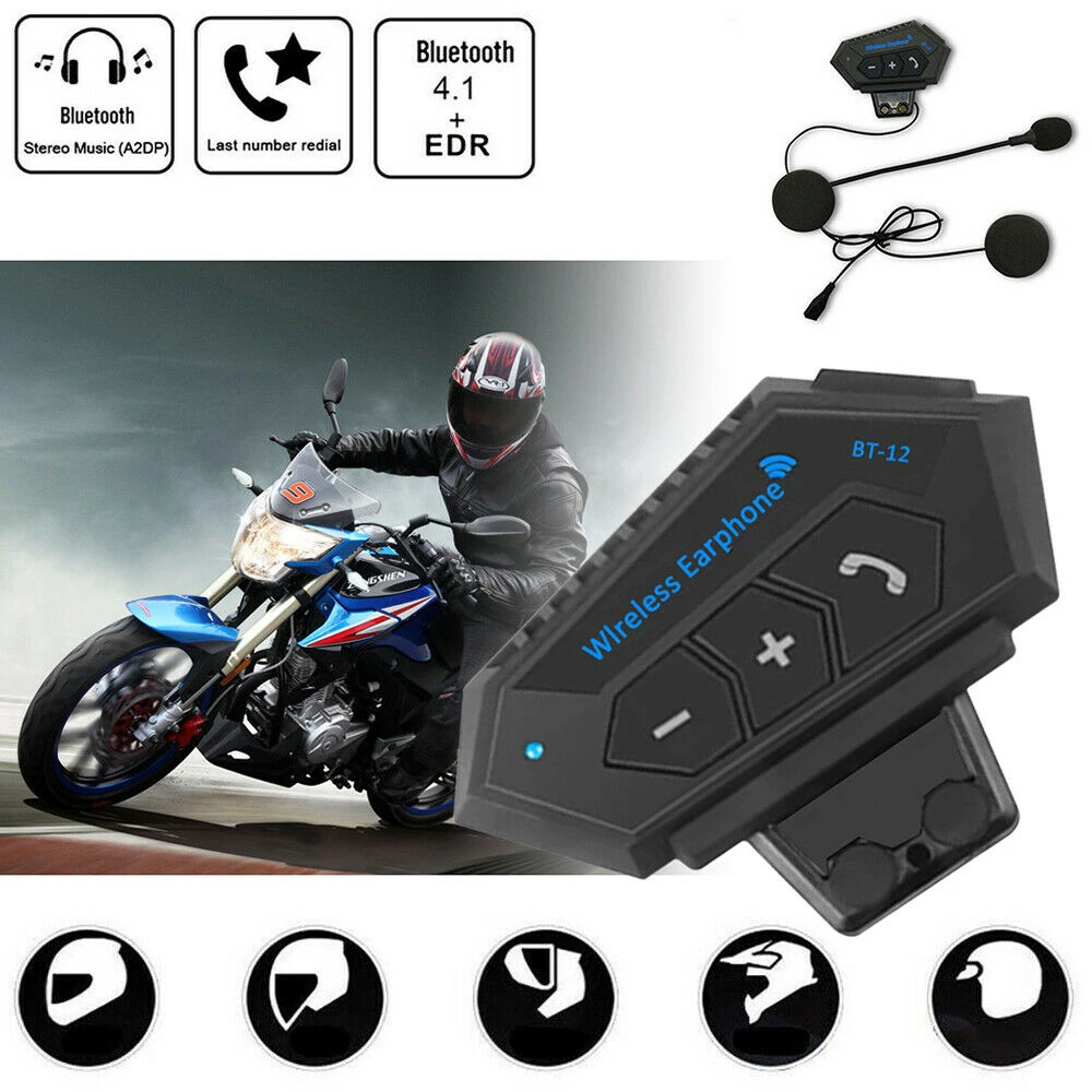 

Motorcycle Helmet Headphone CSR Wireless Motorcycle Headset Intercom Motor Bike Earphone Noise Reduction Microphone MIC New