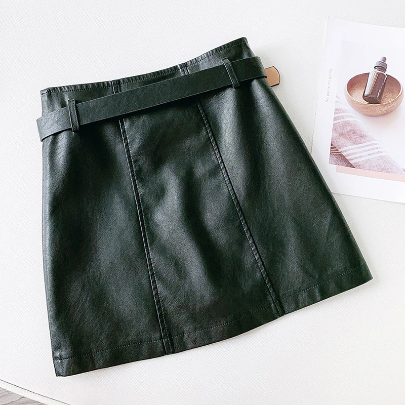 

Autumn Winter Women's Skirts Korean Style The Retro Solid Color Metal Zipper Skirt New High Waist Slim Female Skirt GX603