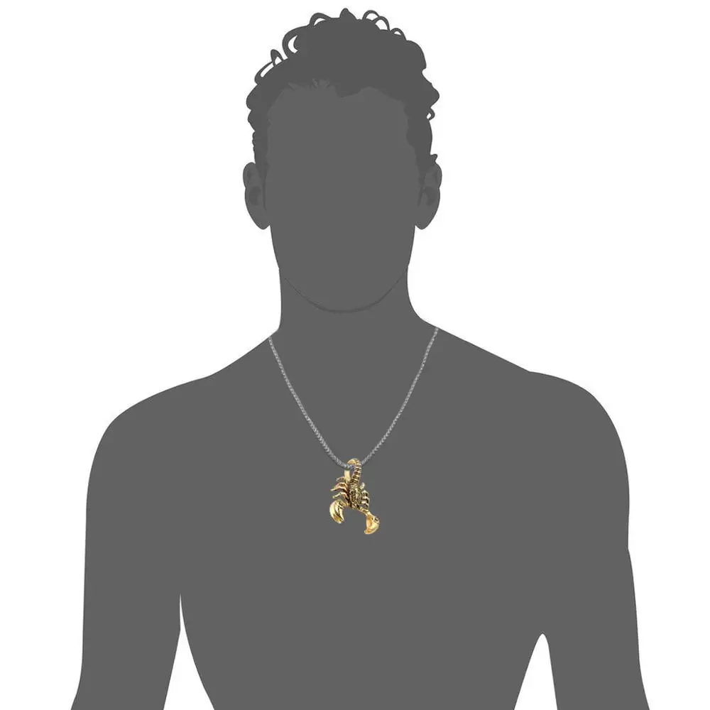 

NEW The Scorpion King Pendant Stainless Steel Tribal Biker Mens Pendant Necklace 22" Chain (with Gift Bag)