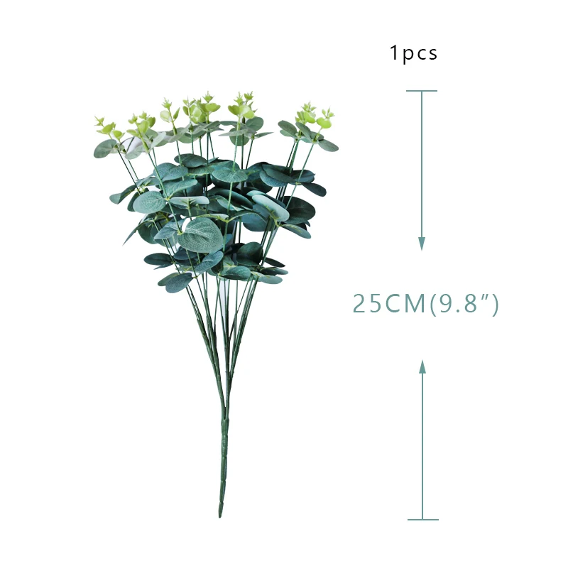 

Artificial Eucalyptus Leaves Natural Branches Stems Silk Plants Home Decor For DIY Wedding Faux Fabric Home Decoration Supplies
