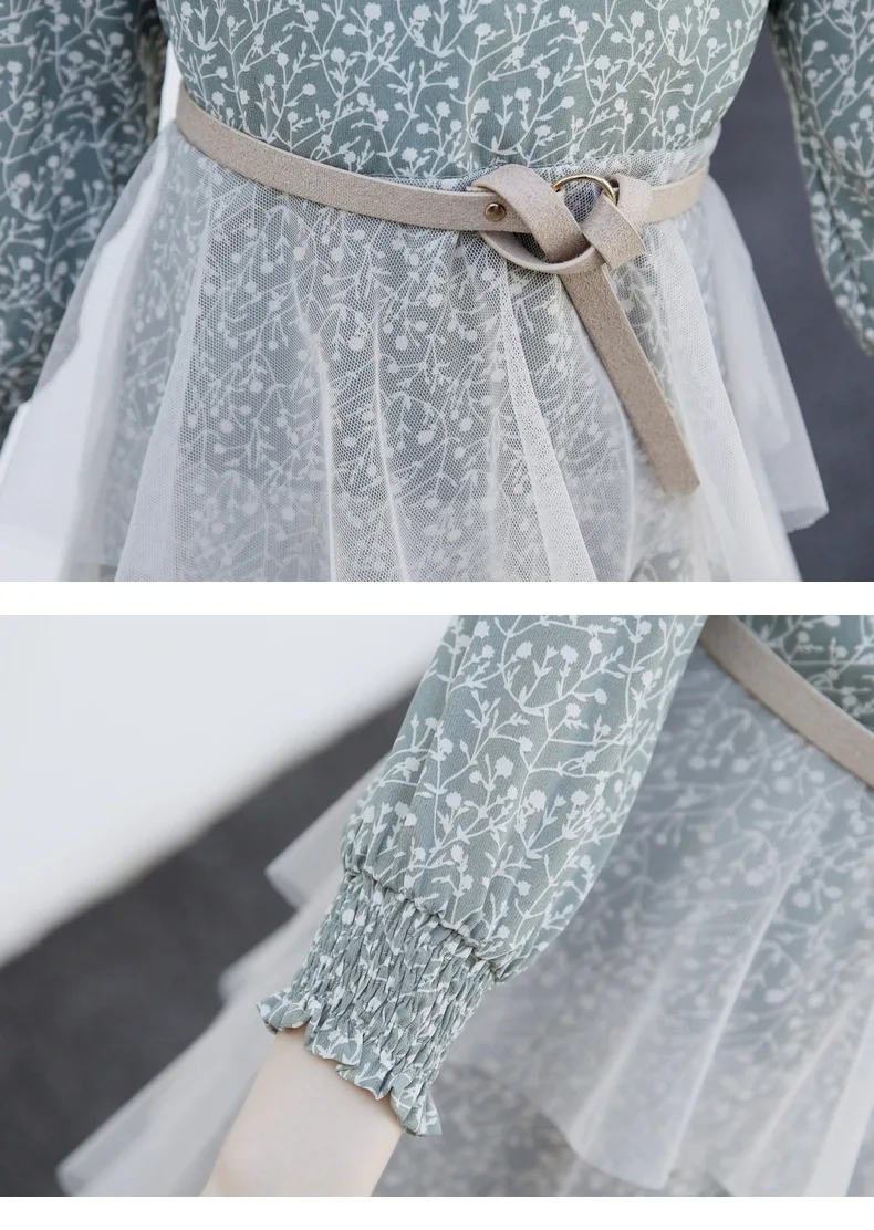 WLG/Семейные комплекты платья Мама и я цвет бежевый зеленый модное Сетчатое