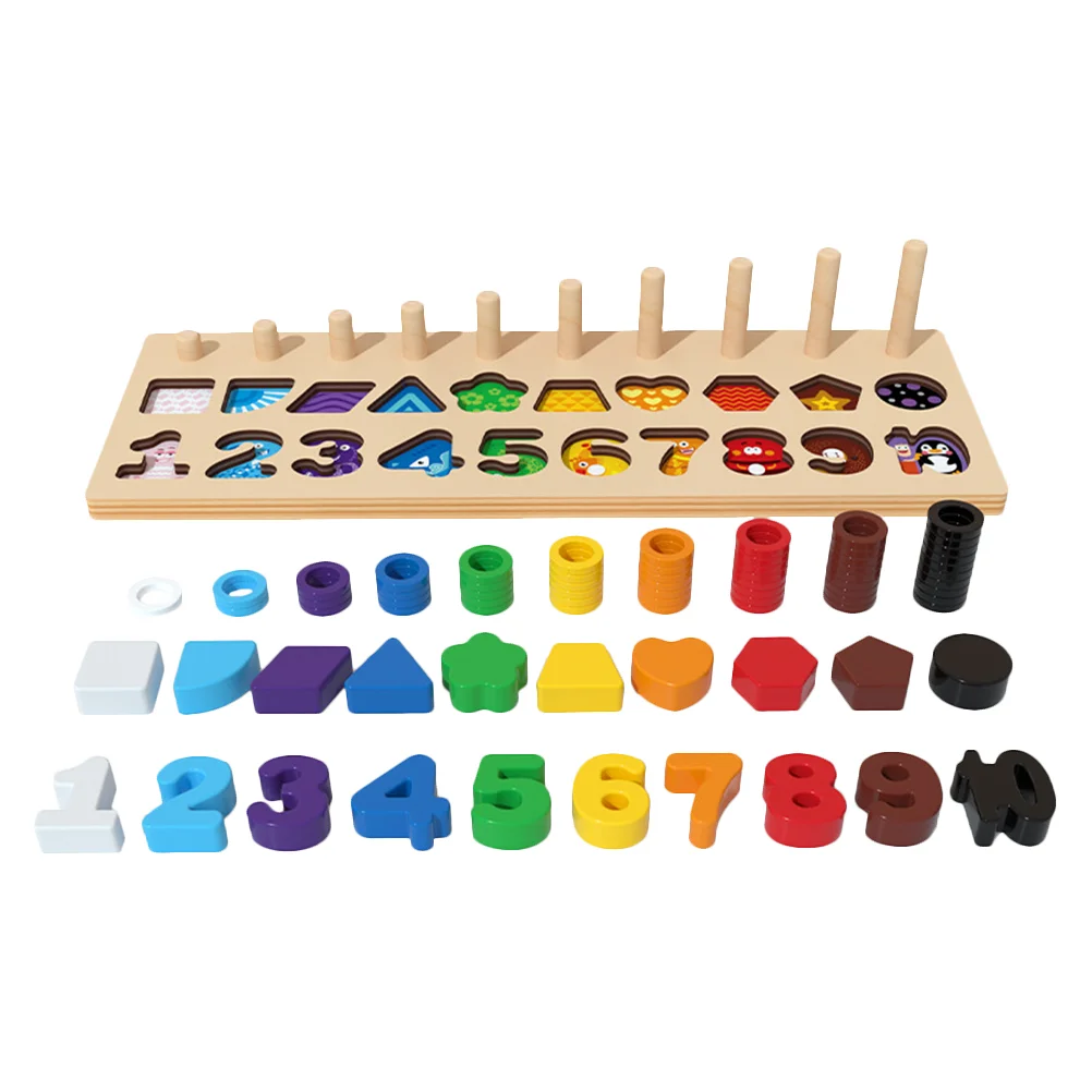 

1 Set of Wooden Number Puzzle Colored Puzzle Matching Educational Plaything