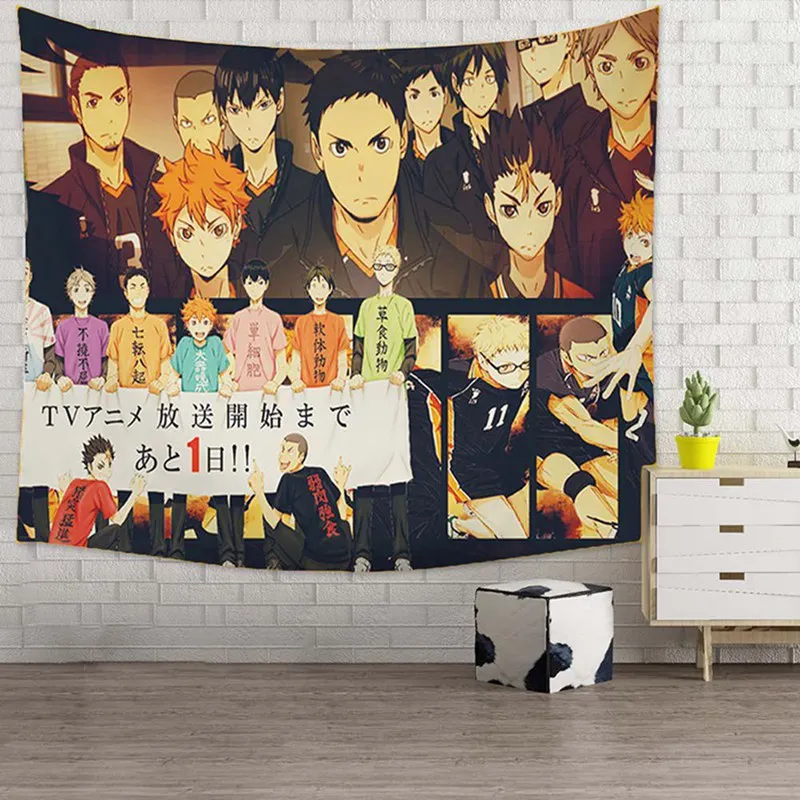 

Anime Haikyuu Wall Tapestry Cover Beach Towel Throw Blanket Picnic Yoga Mat Home Decoration