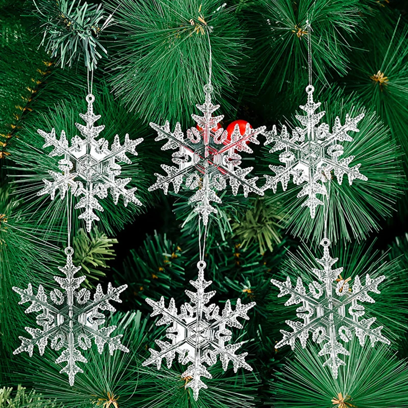 

Creative Xmas Tree Hanging Ornament Sweet Small Fresh Transparent Snowflake Fake Icicle Props Cartoon Cute Christmas Keys