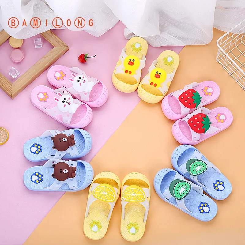 2020 новые летние сандалии для девочек детские с рисунком Нескользящие Тапочки
