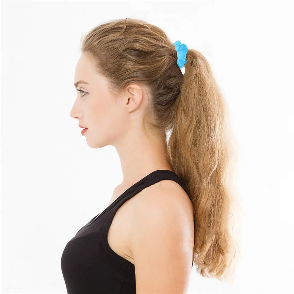 Высокоэластичный головной убор для женщин конский хвост сплошной цвет повязка