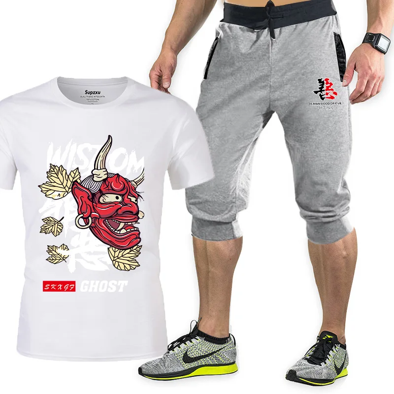 

New printed men's and women's sportswear suits sportswear men's T-shirt shorts sportswear suits 2021 summer casual shorts suits