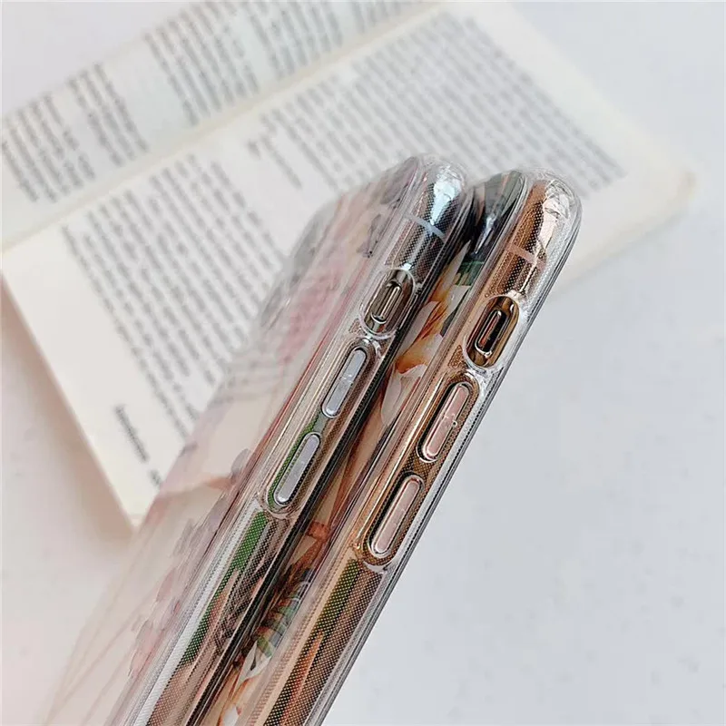 KJOEW Transparent Electroplated Phone Cases For iPhone 11 Pro Max XR XS 6 6S 7 8 Plus X Flower Rose Soft TPU Back Cover Capa |