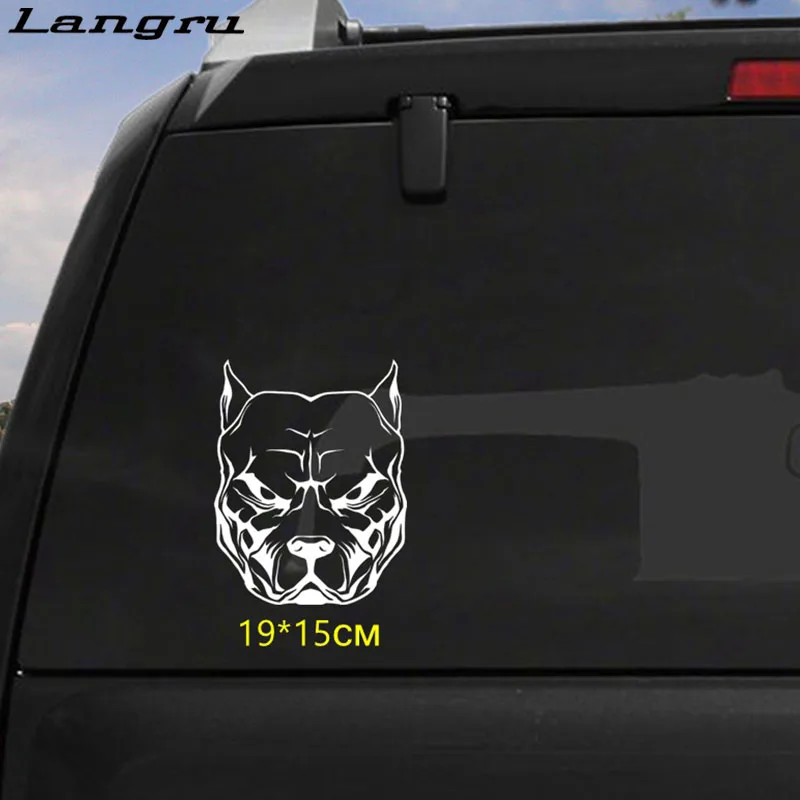 Langru 19x15 см Рисунок собаки питбулл Pitbull забавный стикер для автомобиля Лобовое