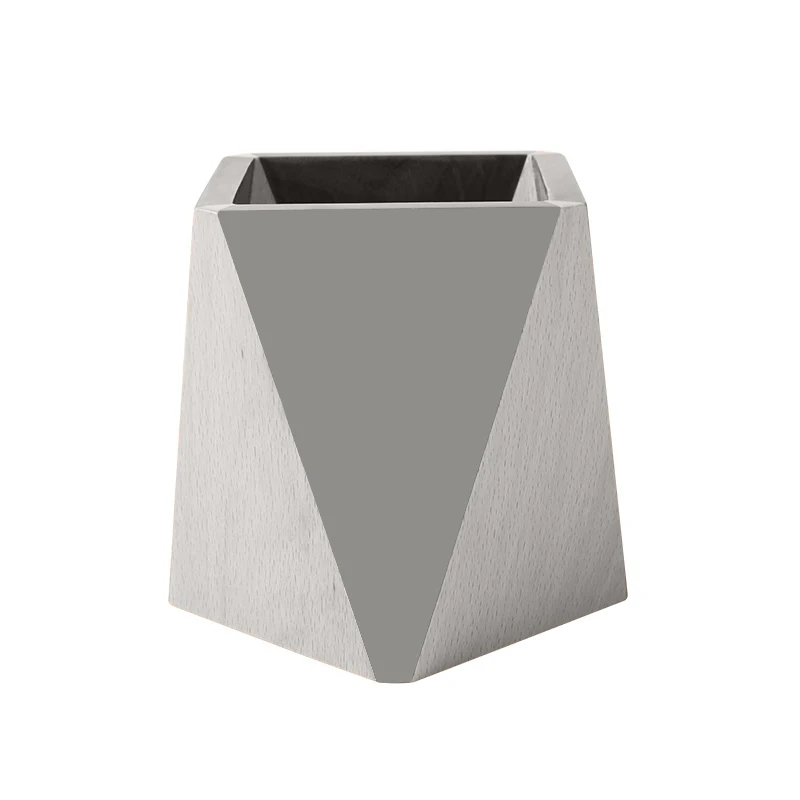 Geometric square concrete pen holder silicone mold creative cement office study home decoration |