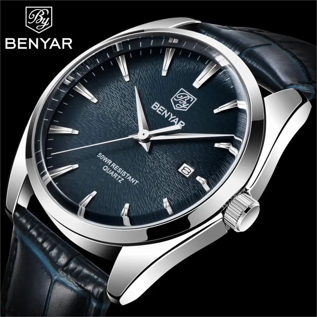 BENYAR 2021 новый дизайн Топ бренд Мужские кварцевые часы спортивные