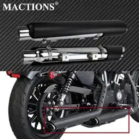 Mactions Exhaust Mufflers Shortshots Exhaust Pipes Black For Harley Sportster 2014-2020 48 72 883 Superlow XL Iron Models