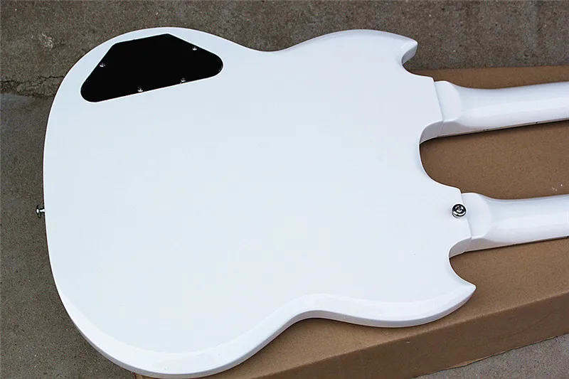 Электрическая гитара с двойной шеей 6 струн + 12 темно-фиолетовое тело