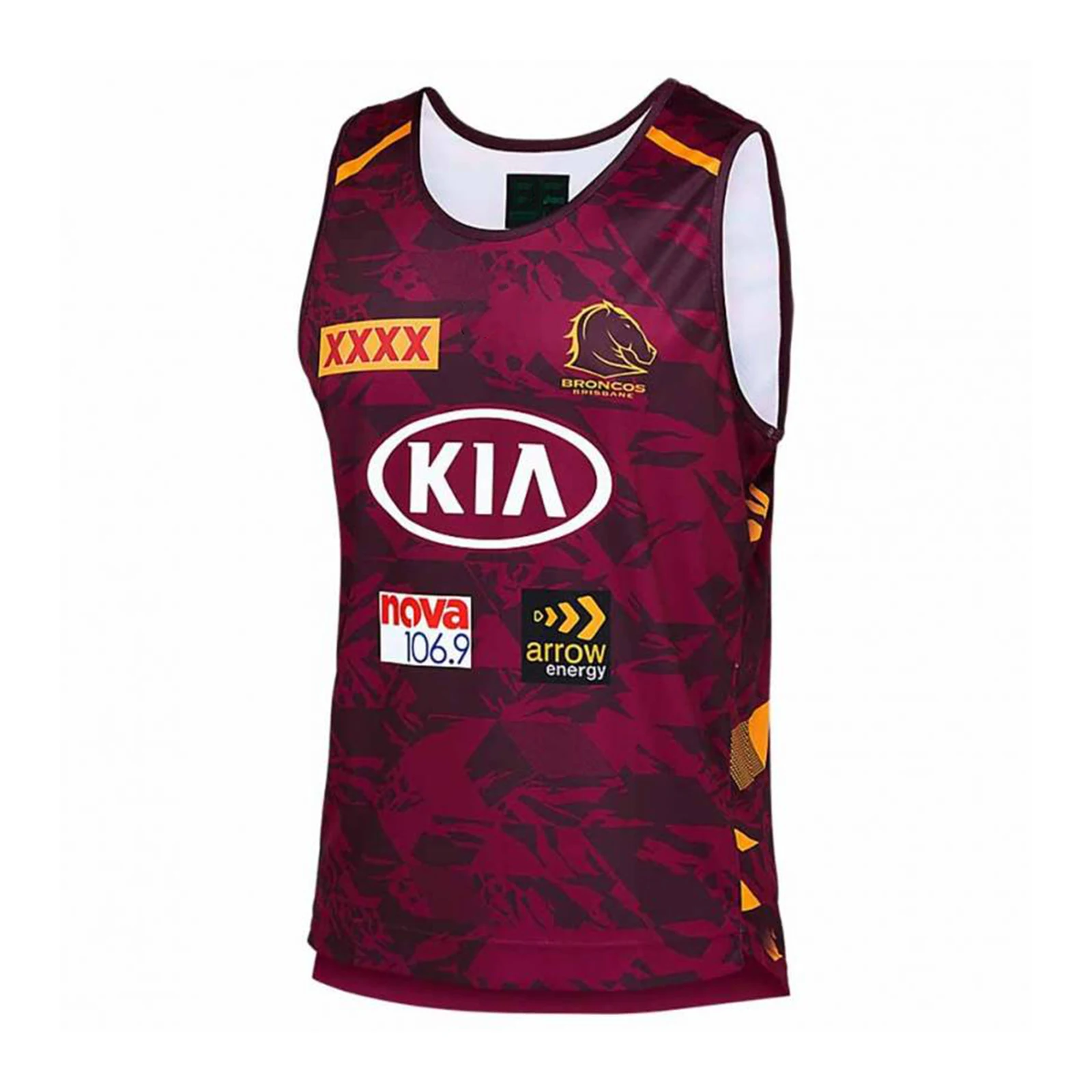 

2021 Brisbane Broncos Men's Training Singlet Rugby Jersey Sport Singlet S-3XL