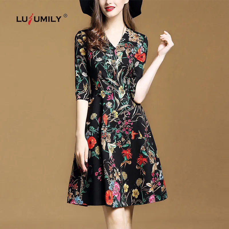 Сексуальное винтажное платье Lusumily с Пейсли цветочным принтом женские