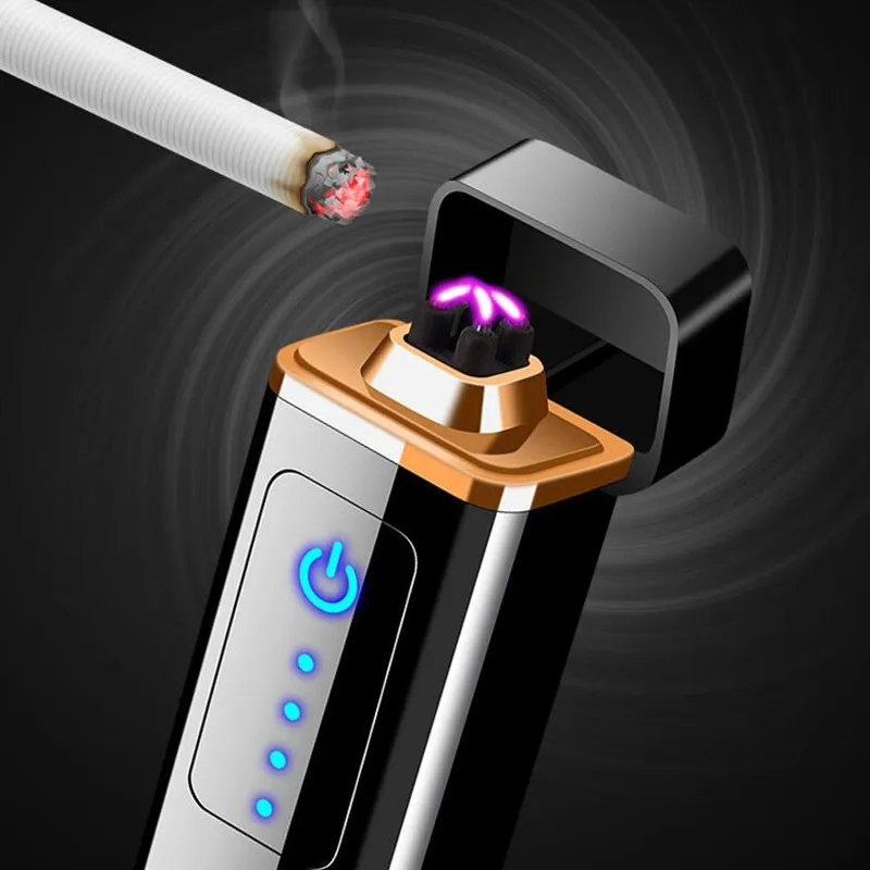 Новый сенсорный экран сигаретные дуговые зажигалки мощная USB зарядка