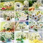 Алмазная картина Evershine с ромашками, полная выкладка, вышивка с цветами, картина из Стразы, мозаика, вышивка на стену