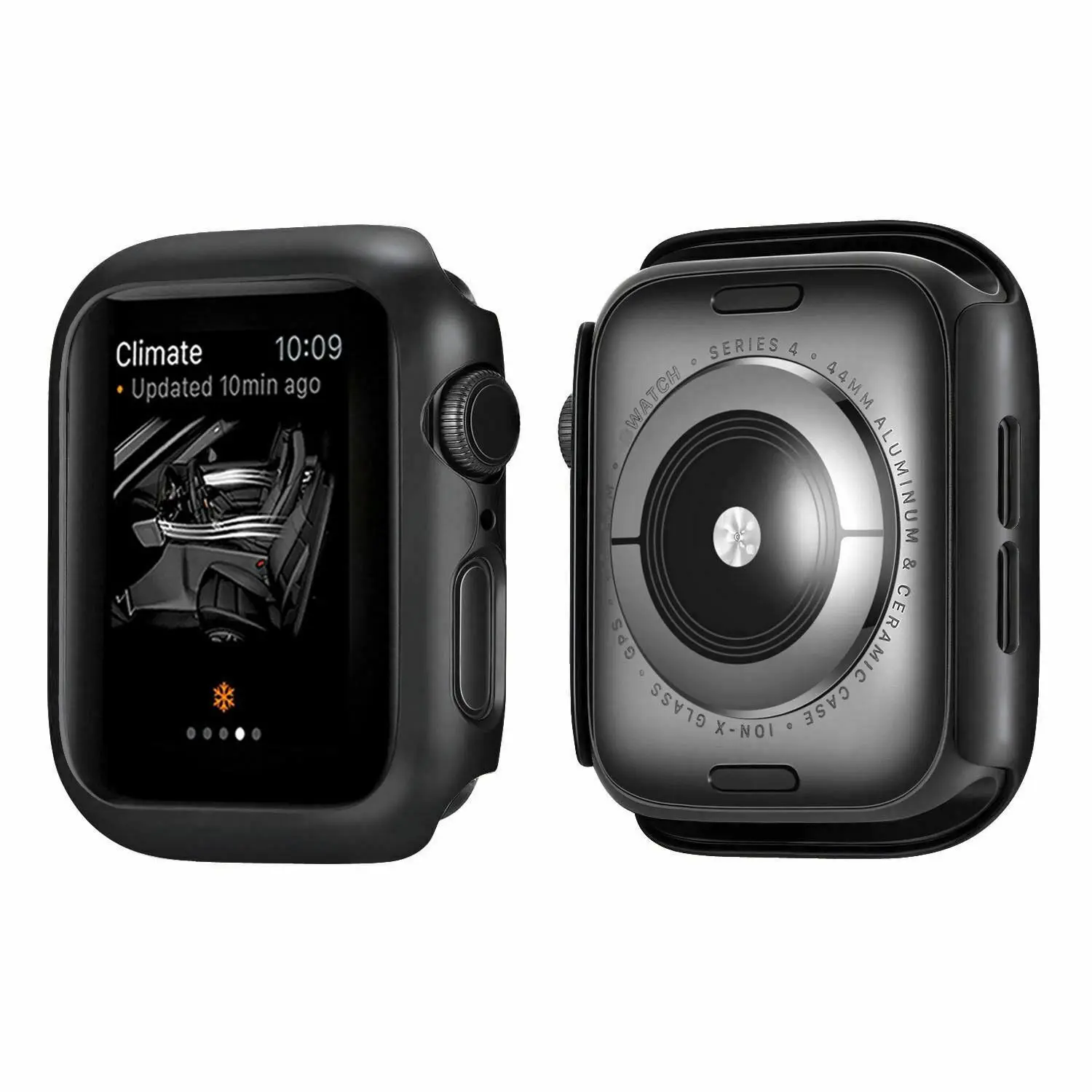 Черный Роскошный защитный чехол из поликарбоната для Apple Watch серии 5 серии 4, чехол для iWatch 40 мм 44 мм бампер - Цвет: Черный