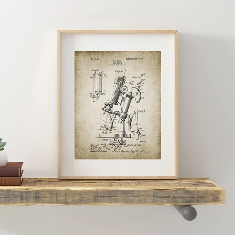 Винтажный научный патент печатный плакат декор для химической лаборатории идея