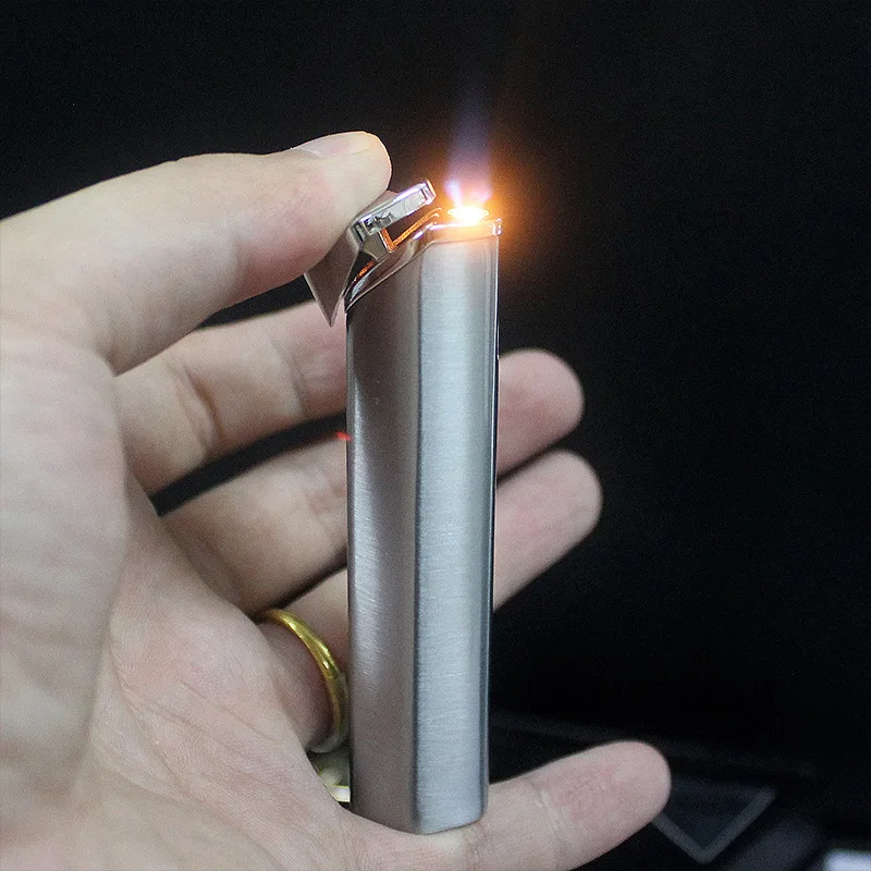Ветрозащитная турбо Зажигалка из нержавеющей стали металлическая уличная