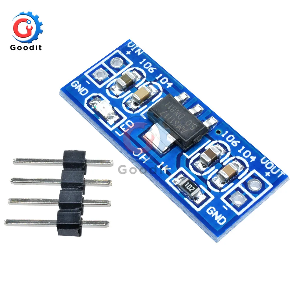 1 шт. DC-DC понижающий модуль питания AMS1117 6-12 в поворот на 5 В для Arduino Raspberry pi PCB плата