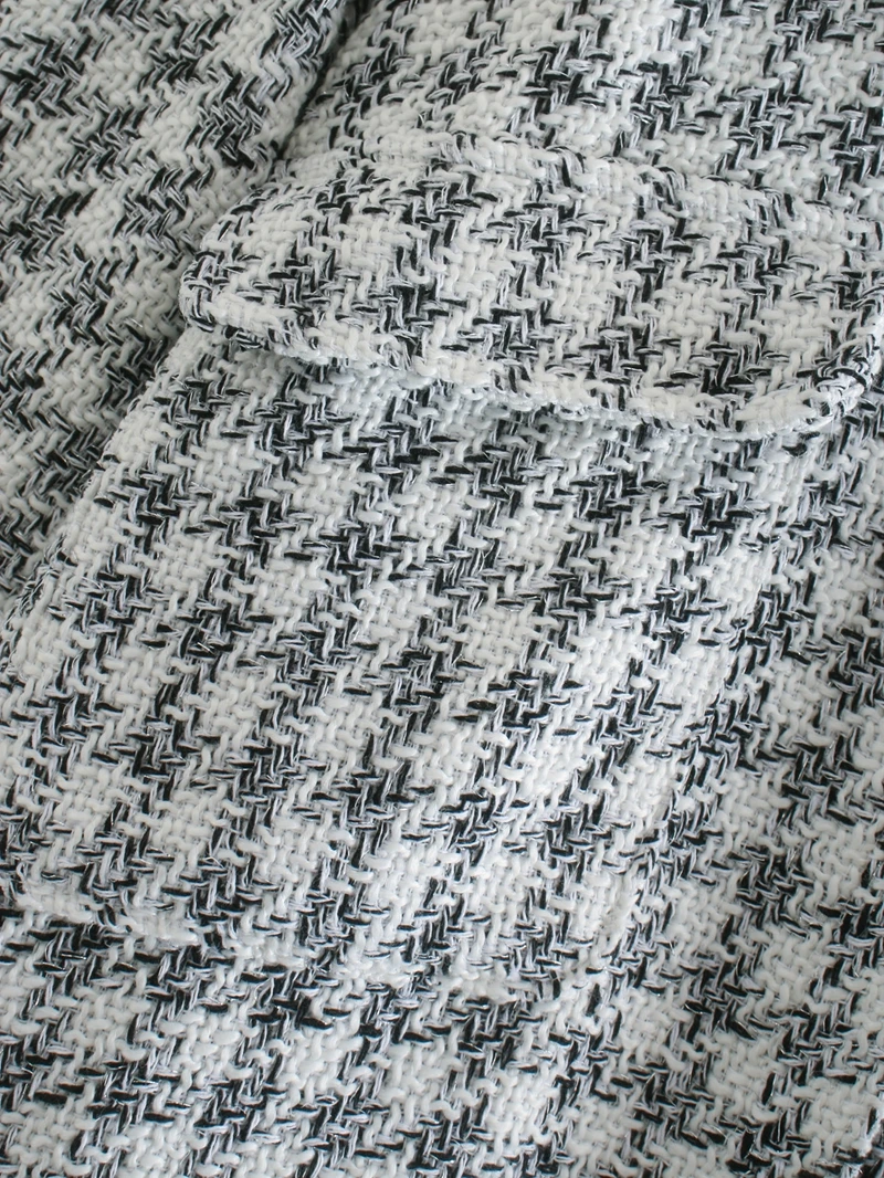 

2020 New Arrival Spirng/autumn Fashion Top Matching Lady England Style Turn-down Collar Veins Lurex Single Button Coat