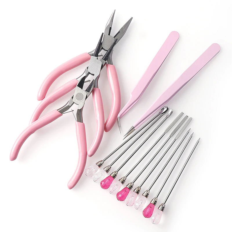 

8-piece Set Of Manual Pliers Without Teeth Round Diagonal Cutting Pliers Hardware Tools Mini Pink Pliers DIY Tools