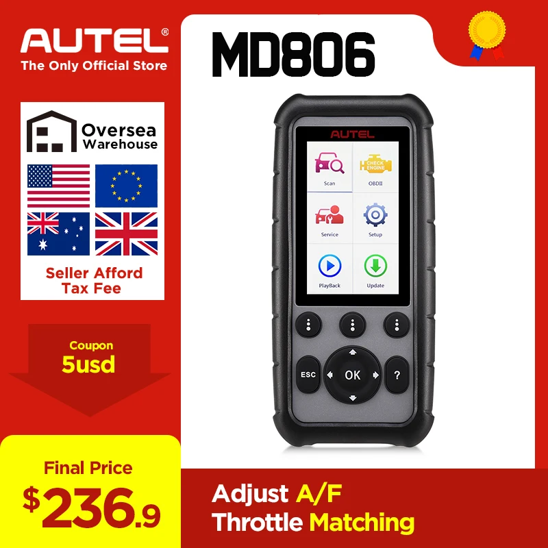 Autel MaxiDiag MD806& MD806 Pro OBD2 автомобиля автомобильный диагностический инструмент OBD 2 Авто диагностический сканер полный Системы диагностики PK MD802 MD805