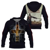knight templar lion 3d printed hoodies fashion pullover men for women sweatshirts sweater cosplay costumes 02