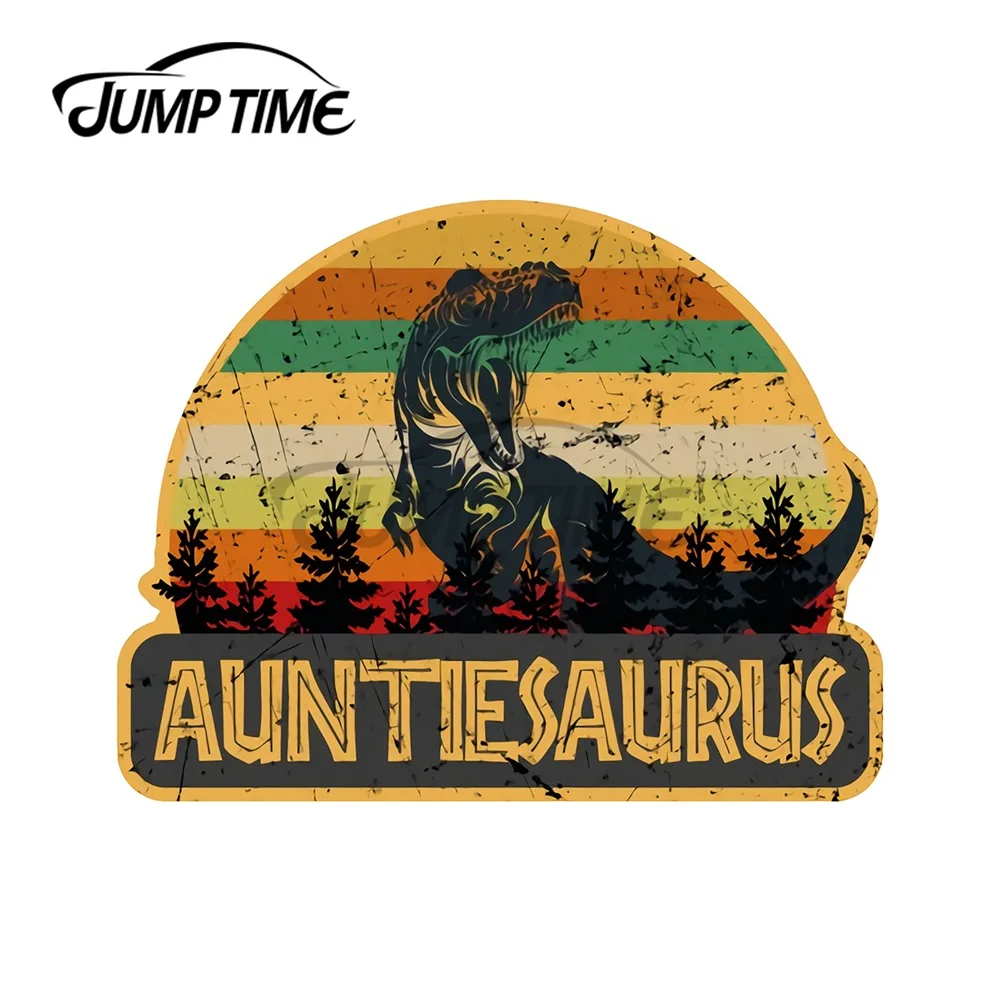 JumpTime 13x6 см, аутентиесзавр Рекс-не беспорядок с тетей, винтажная классическая ретро-стильная наклейка, автомобильные знаки
