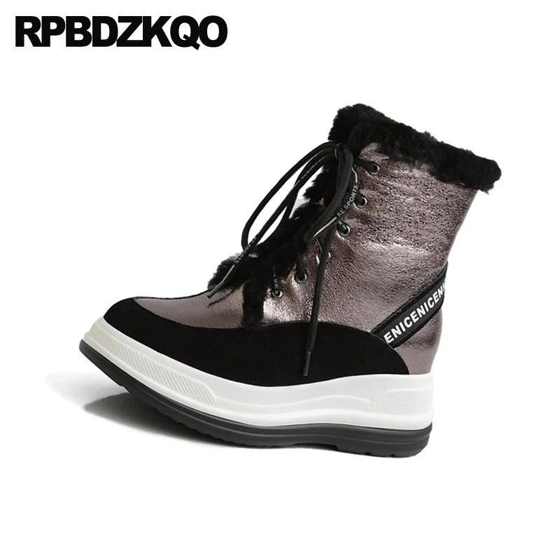 Женские ботильоны большого размера на плоской подошве плюшевые повседневные