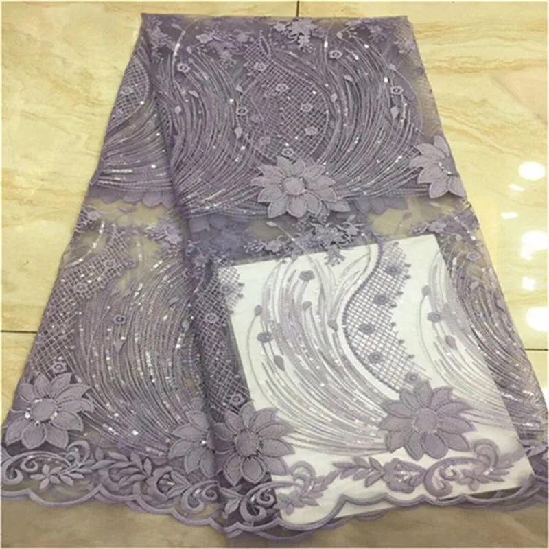 2019 фиолетовая белая африканская Тюлевая кружевная ткань высокое качество сетка