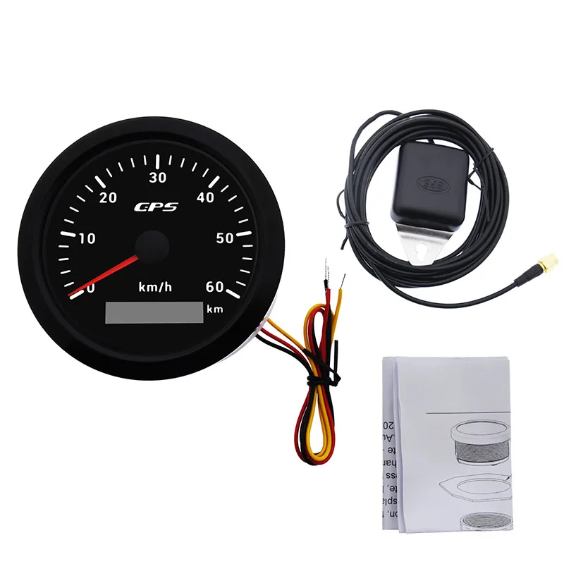 GPS-измеритель скорости для мотоцикла лодки грузовика 12 В 24 7 цветов подсветки 85 мм