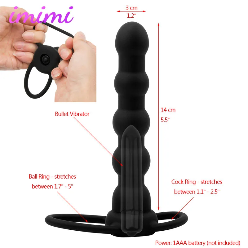 Анальная пробка вибратор двойное проникновение для массажа простаты Анальные