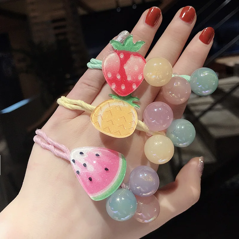 Милые резинки для волос с фруктами акриловая клубника искусственная двойная