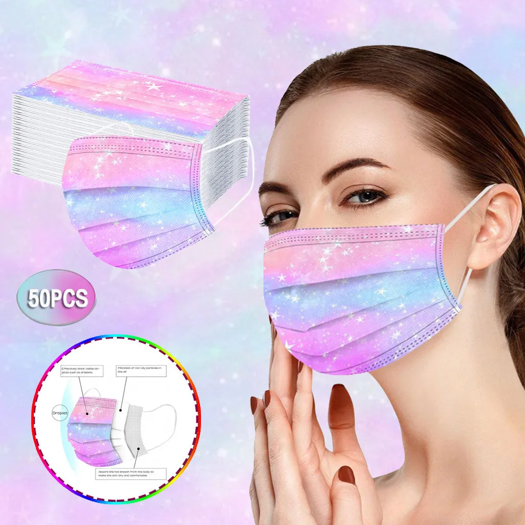 

Adults Masks Cartoon Planet Pattern Printed Three-layer Dust-proof Disposable Mask For Kids Mascarillas Masks For Face Masques