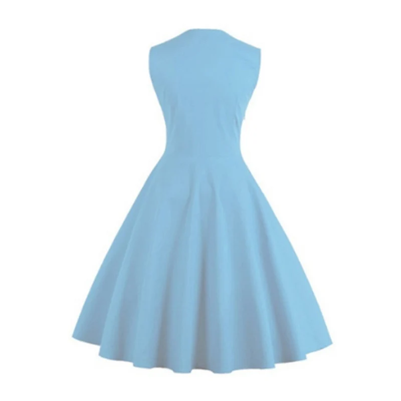 

New Women New Retro Vintage Dress Polka Dot Patchwork Sleeveless Spring Summer Red Dress Big Hem Party Dress Vestidos