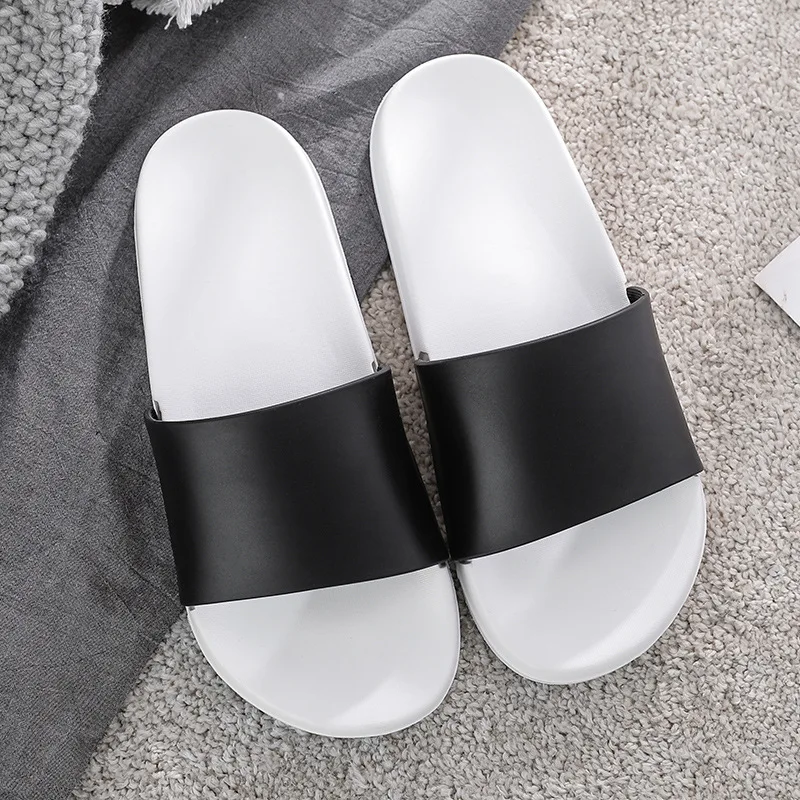 white sole Женские пляжные шлепанцы унисекс; Черные сланцы Летняя обувь; Женская Повседневная Домашняя обувь без застежки; женские Вьетнамки; Pantuflas De Mujer - Цвет: white sole