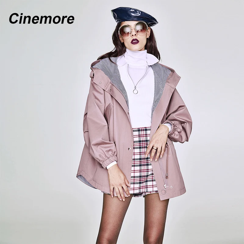 Cinemore 2021 женщин высокого качества пальто Топ Сезон весна осень Повседневные