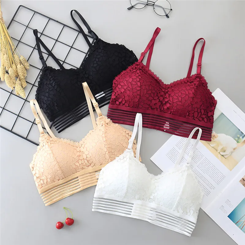 Женский бюстгальтер без косточек модные однотонные кружевные бюстгальтеры с