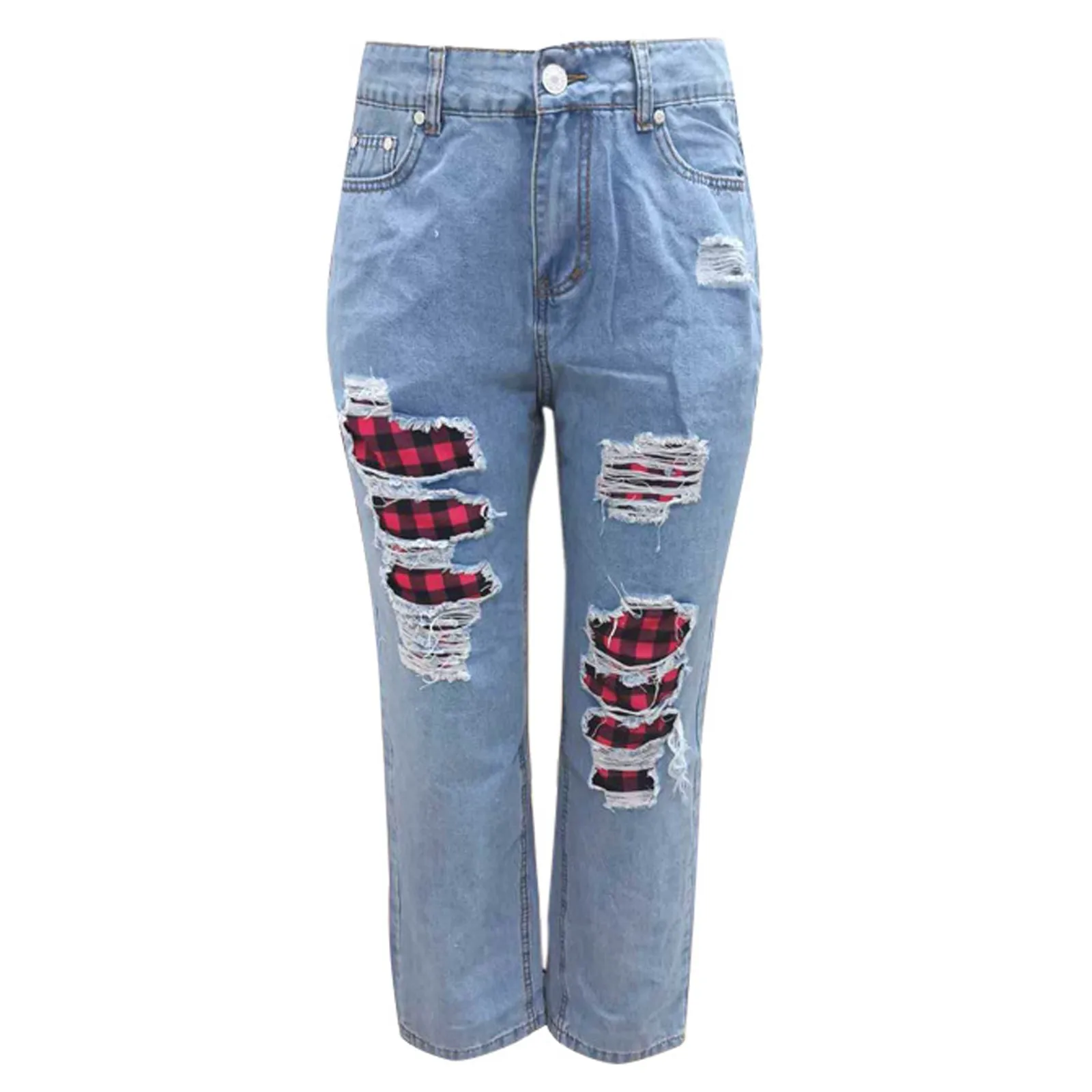 

Womens Winter Jeans Women Jeans Snowman Print Ripped Jeans Plus Size Trousers Casual Plus Size Jeans For Women Warm Jeans