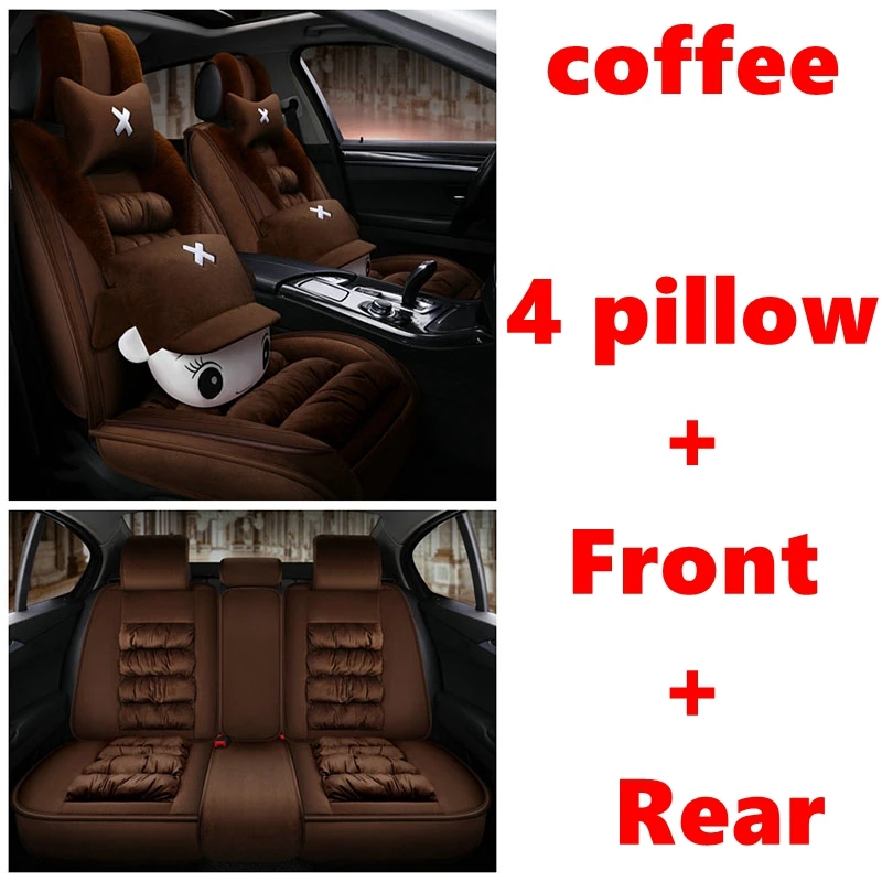 coffee Cartoon Warm Car Seat Cover for KIA Picanto Ceed sportage Soul RIO Cerato rio 3 Carnival Maxima Optima SHUMA K2 K3 K4 K5 Car accessories - Название цвета: coffee Cartoon